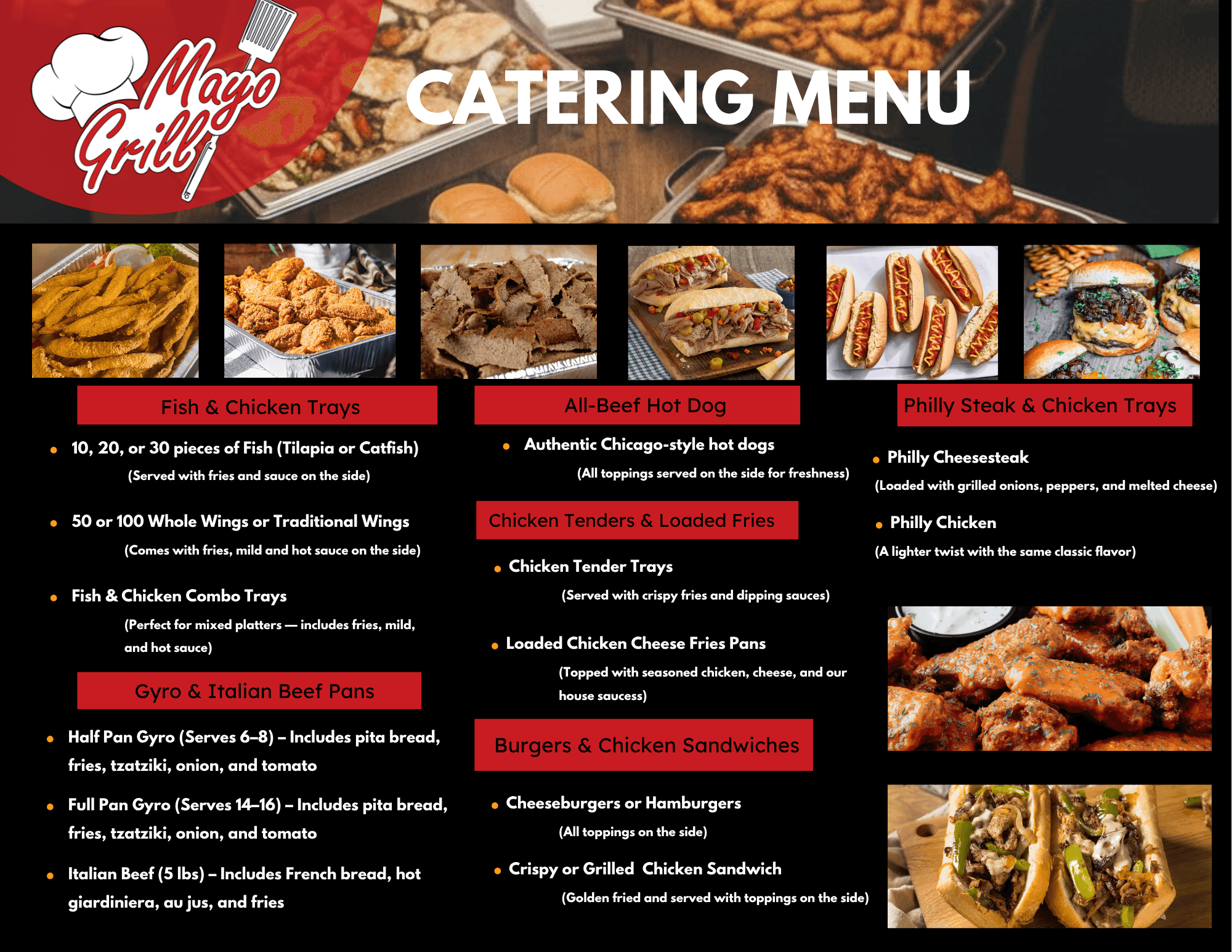 mayo grill catering menu mayo grill catering menu