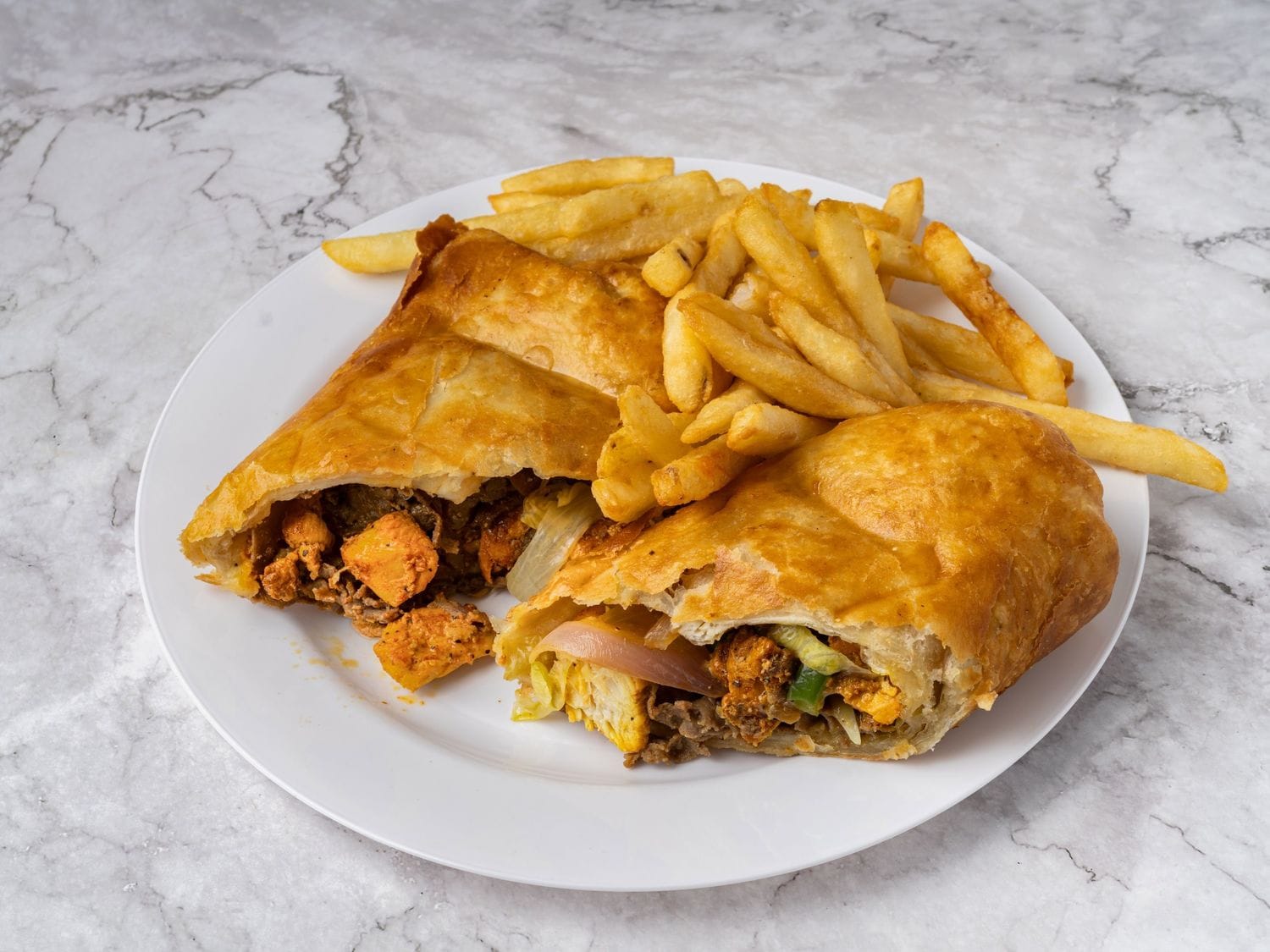 Crispy Philly Chicken showing the deep-fried crunchy preparation