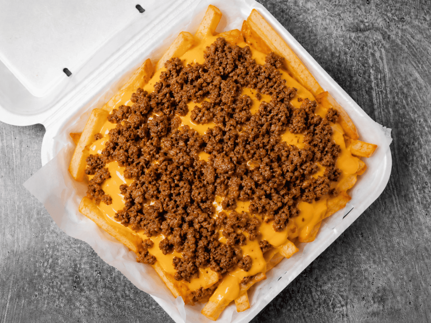 Beef cheese fries from Mayo Grill near Oswego IL
