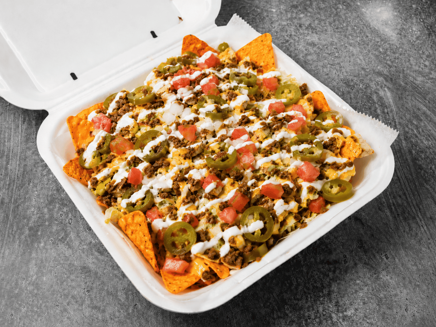 Ground beef nachos from Mayo Grill