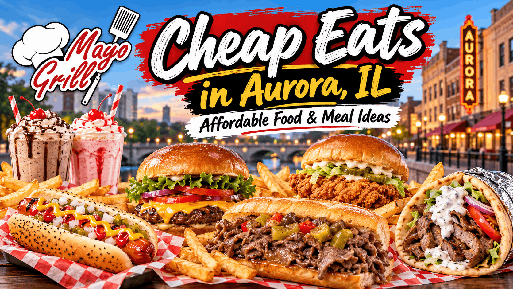 Affordable meal options at Mayo Grill in Aurora Illinois